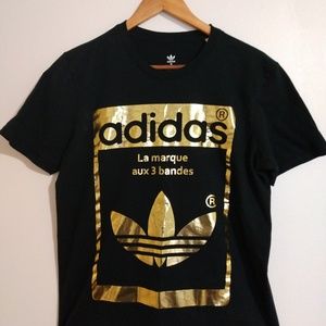 Adidas Originals La Marque Aux 3 Brandes Black T-S